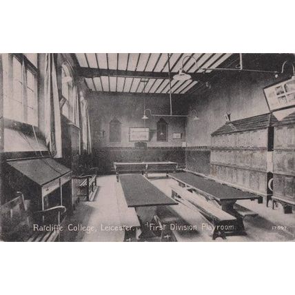 Ratcliffe College Leicester Snooker Billiards Playroom Old Postcard