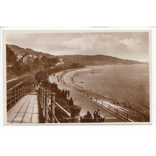 Promenade Grange-over-Sands Cumbria RP Postcard 97330