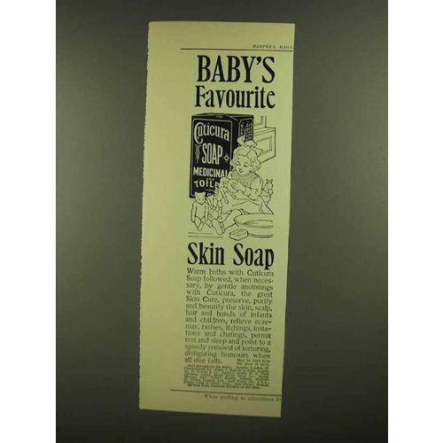 1908 Cuticura Soap Ad - Baby's Favourite Skin Soap