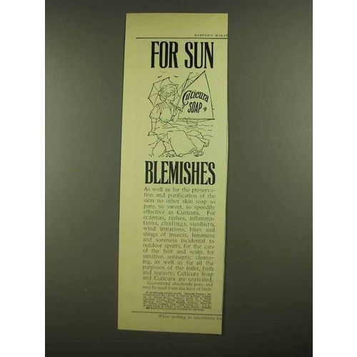 1908 Cuticura Soap Ad - For Sun Blemishes