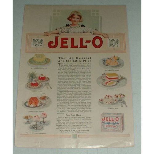 1918 Jell-o Ad - The Big Dessert Little Price