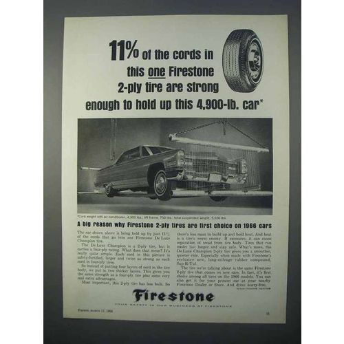 1966 Firestone De Luxe Champion Tires Ad