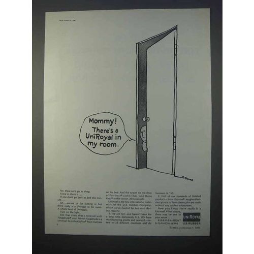1966 UniRoyal U.S. Rubber Ad - Mommy! In My Room