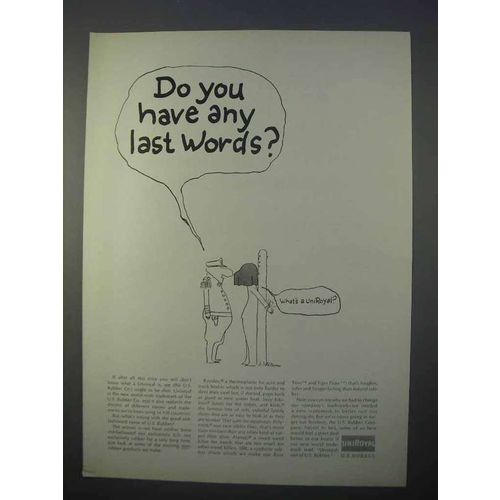 1966 UnirRoyal U.S. Rubber Ad - Have Any Last Words?