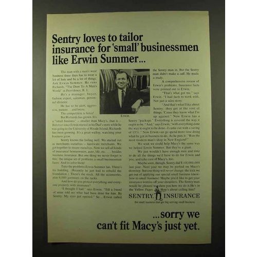 1966 Sentry Insurance Ad - Loves To Tailor Insurance