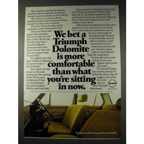 1980 Triumph Dolomite 1500HL Car Ad - More Comfortable