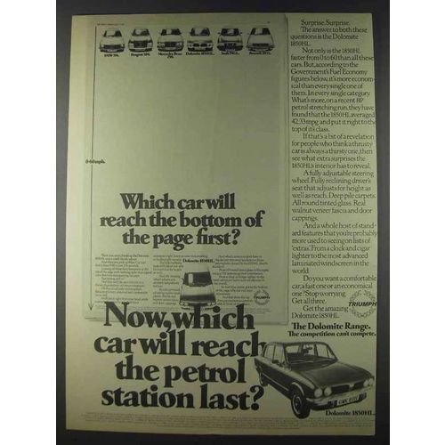 1980 Triumph Dolomite 1850HL Ad - Petrol Station