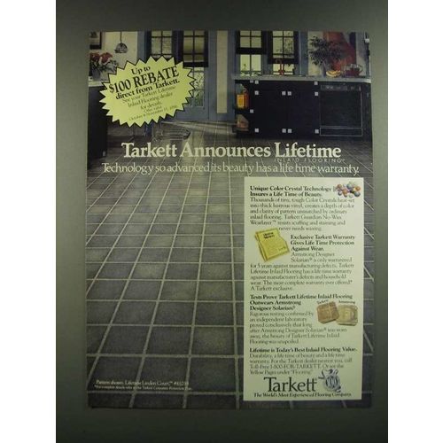 1986 Tarkett Inlaid Flooring Ad - Technology So Advanced