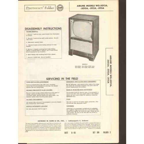 AIRLINE model WG-501xA WG-511xA TV television Sams Photofact manual