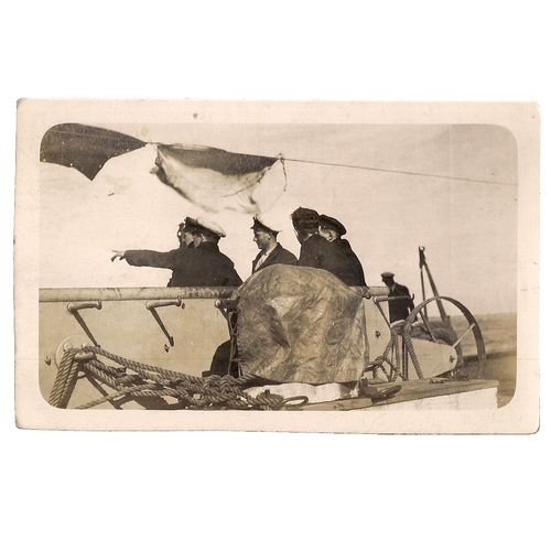 SEAMEN ON BOARD... WW1 unused antique postcard. RP navy, naval =