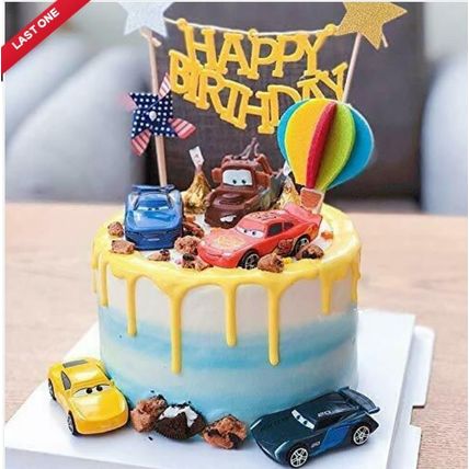 Cute 4pcs Cars Toy Play Figures Party Cake Topper Figurine Accessories Supplies