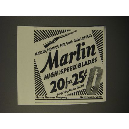 1938 Marlin High Speed Blades Ad - Marlin, famous for fine guns