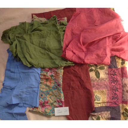 S4 100% Silk Scrap Fabric Lot Material Reclaimed clothing over 3 oz Crafting