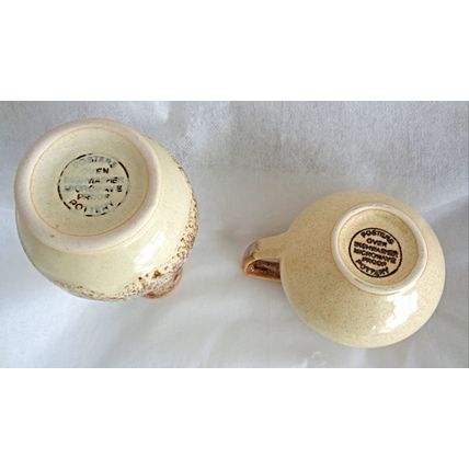 Fosters pottery honeycomb stem vase and half pint milk / cream jug