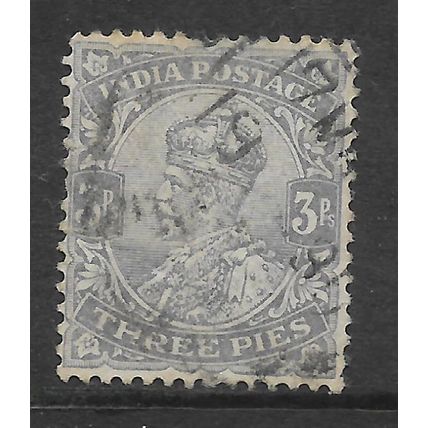INDIA 1911 3p GREEN SG 152 FINE USED#