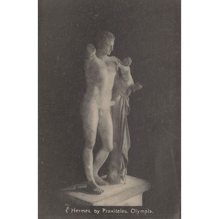 Hermes Statue by Praxiteles Olympia Greek Old Postcard