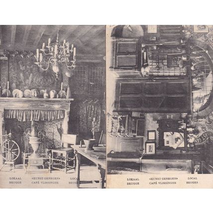 Bruges Cafe Vlissinghe 2x Old Postcard s