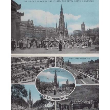 First 1st Batallion Military Scottish Guards Band Vintage Scotland Postcard