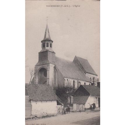Tournehem Church L'Eglise French Antique Postcard