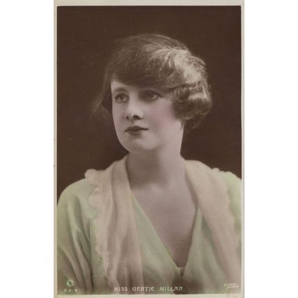 Miss Gertie Miller Actress Hand Painted Real Photo Postcard