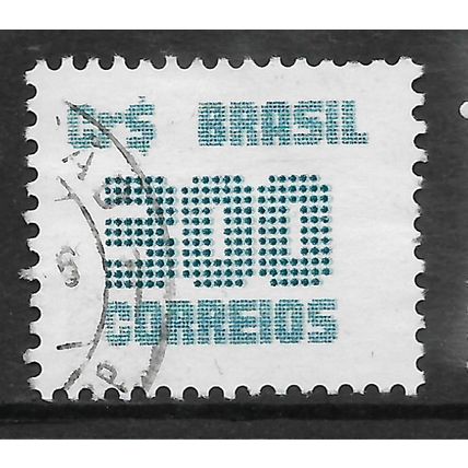 BRAZIL 1985 NUMERALS 300CR GREEN SG 2152 FINE USED#