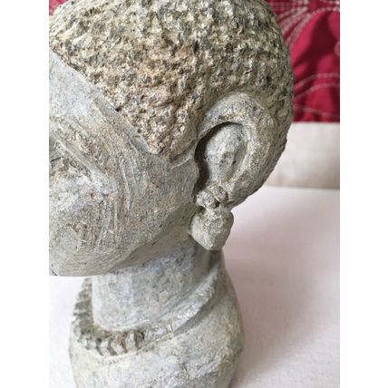 African Art Shona Hand Carved Female Bust From Zimbabwe 7 3/4” Inches 1.7 kilos