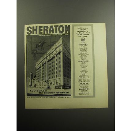 1957 Sheraton Seelbach Hotel Advertisement - Louisville