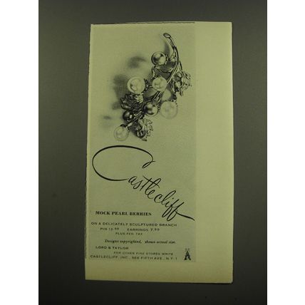 1959 Castlecliff Jewelry Advertisement - Mock Pearl Berries