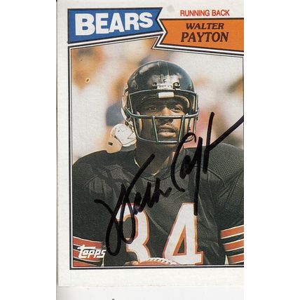 WALTER PAYTON 1987 AUTOGRAPHED CHICAGO BEARS HOF SB CHAMPION MVP RUNNING BACKS