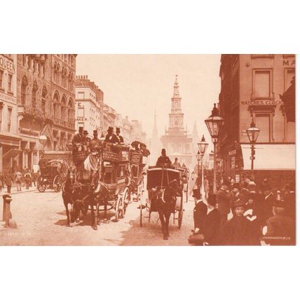 The Nostalgia Postcard 1890's - 1950's - Horse Buses in the Strand, 1900's