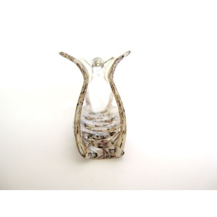 Rounded gray abalone sea shell effect hair claw clamp clip fine thin hair