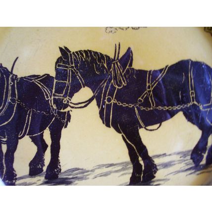 Antique Royal Doulton Plough Horses Plate Holbein Glaze 1906 Design D2552