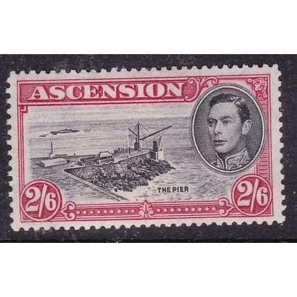 Ascension 1944 The Pier 2/6 Mint Hung Perf 13 SG 45c VGC
