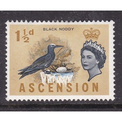 Ascension 1963 Black Noddy 1.5d Mint Hung SG 71 VGC