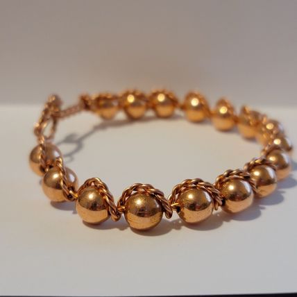 Handmade Twisted Copper Wire Bead Bracelet