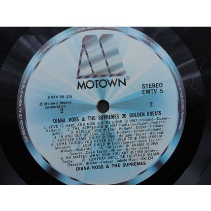 Diana Ross & The Supremes 1977 Motown Vinyl LP 20 Golden Greats