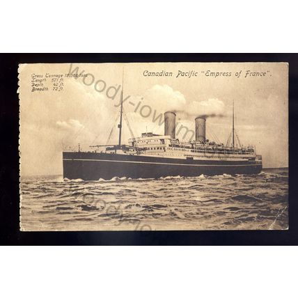 LS2893 - Canadian Pacific Liner - Empress of France - postcard