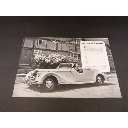 The Riley Open Sports 3-Seater Sales Brochure 1950
