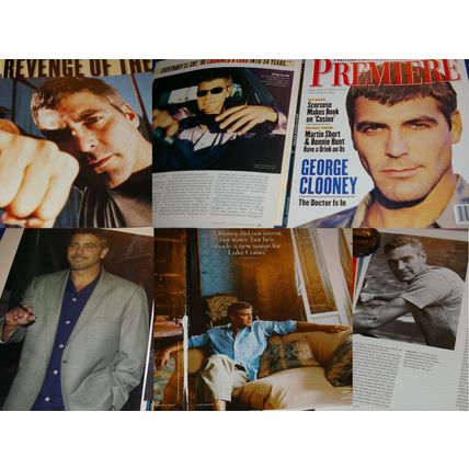George Clooney 42x Clippings Covers + UD Costume Memorabilia Card