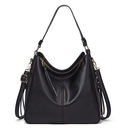Handbags for Women Large Designer Ladies Hobo bag Bucket Purse Faux Leather Blac