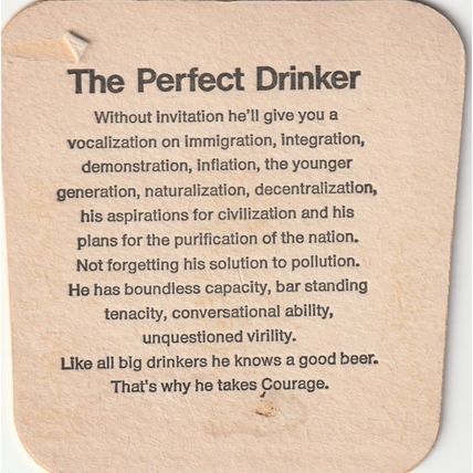BEER MAT - COURAGE AUSTRALIA - DRAUGHT - (Cat No 019) - (1972)