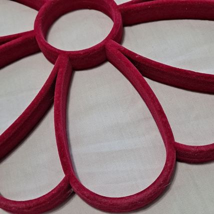 PINK Flower SCARF HANGER Belt Tie Velvet Holder Closet Organizer Storage Necktie