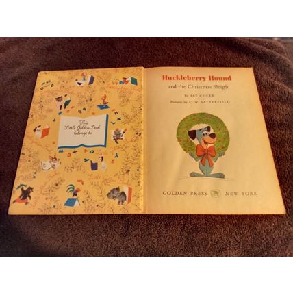 Little Golden Book Huckleberry Hound And The Christmas Sleigh (C) Edition 1960