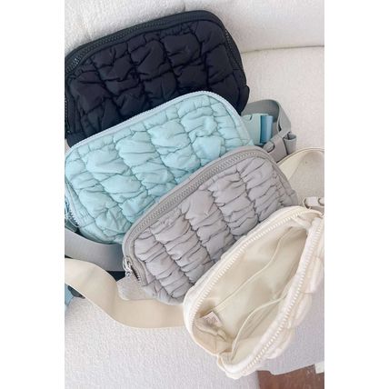 White Quilted Puffer Belt Bag Fanny Pack