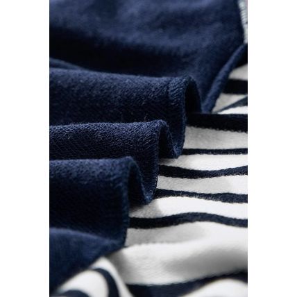 White Stripe Color Block Exposed Seam Loose Fit Sweatshirt