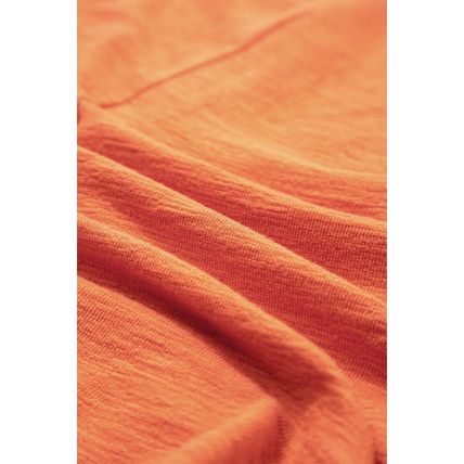 Grapefruit Orange U Neck Button Front Sleeveless Romper