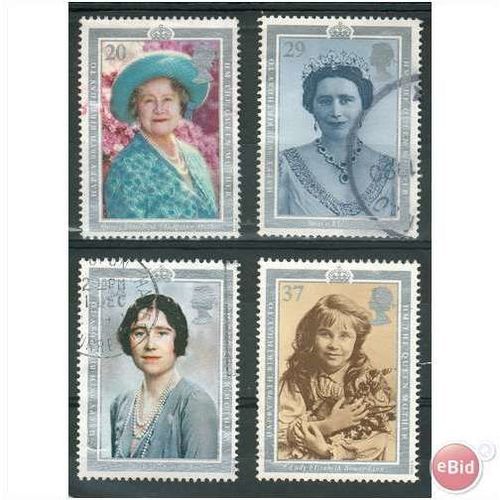 GB stamps 1990 used Set - SG 1507-1510 - 90th Birthday Of Queen Mother