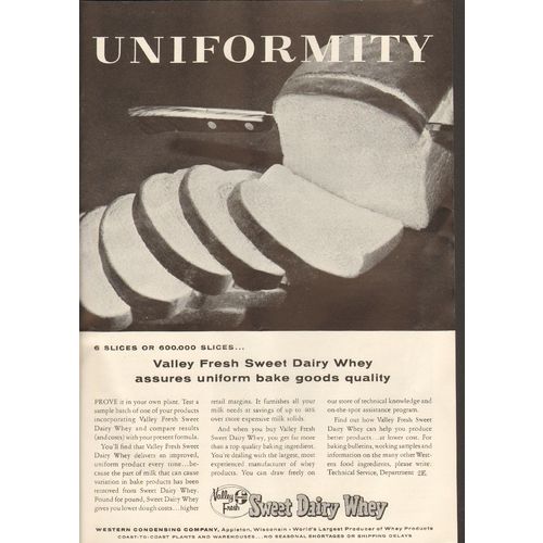 western condensing company 1958 uniformity sweet dairy whey vintage ad