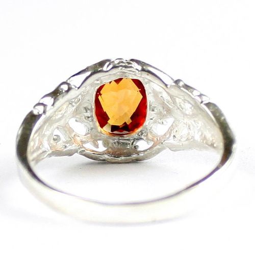 Created Padparadsha Sapphire, 925 Sterling Silver Ring, SR113