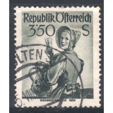 Austria 1948 - SG1140 - 3.50s green - "Niederosterreich" - used